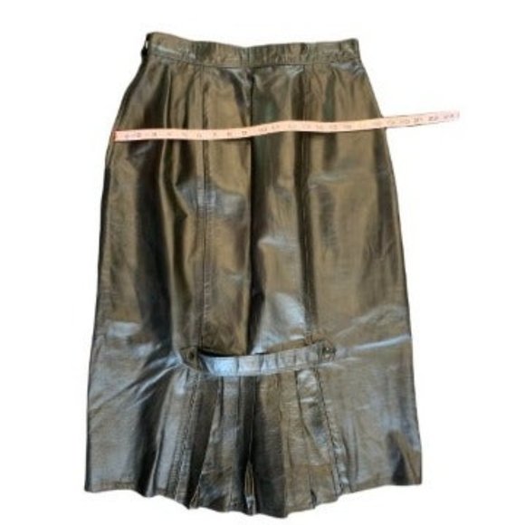 Martani Long Leather Skirt Pleated Detail Women’s Size 18 - Picture 5 of 9